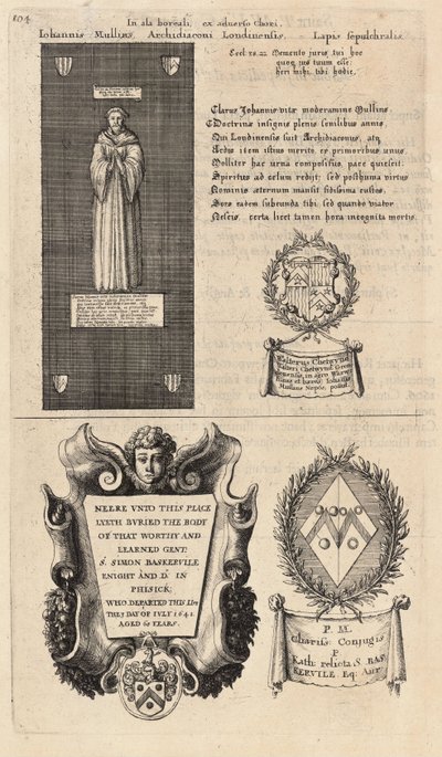 Mullins y Baskerville (monumento). Estado 2 de Wenceslaus Hollar